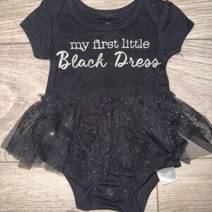 Black Baby Onesie with Tulle Skirt